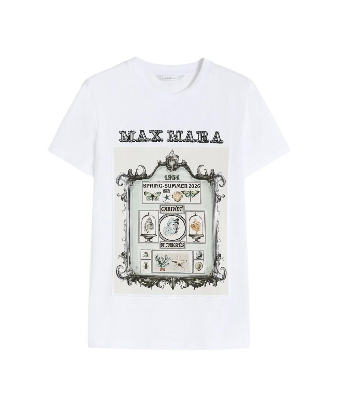 MAX MARA Белая хлопковая футболка, фото 1