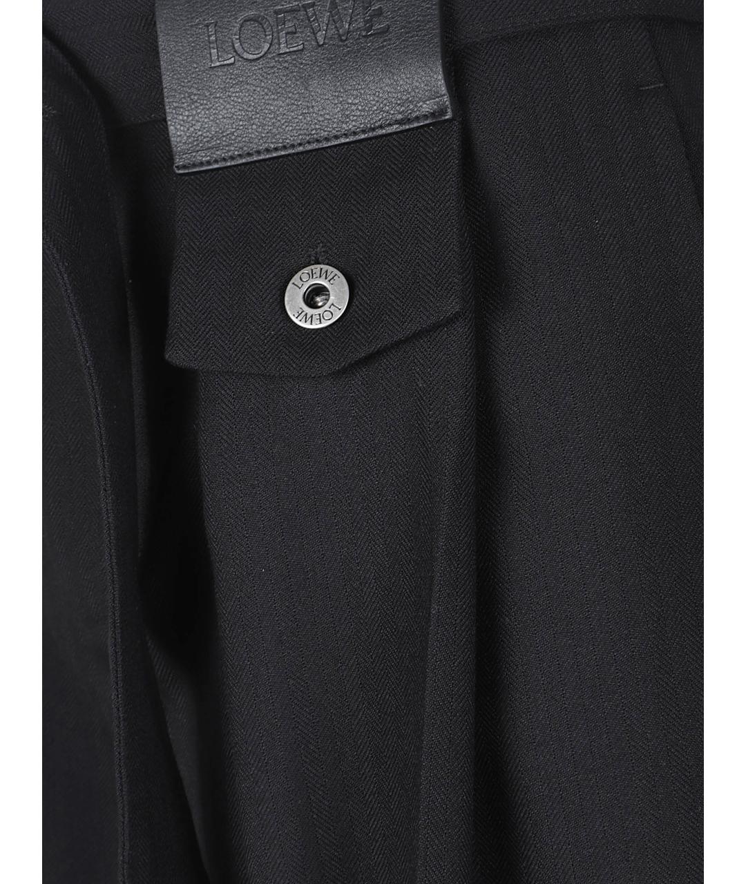LOEWE Черные шерстяные прямые брюки, фото 2