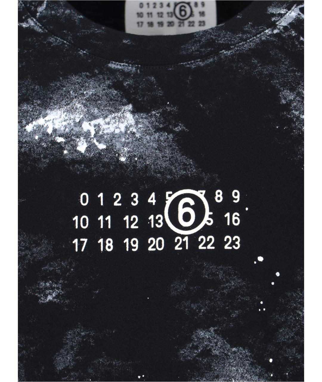 MM6 MAISON MARGIELA Черная хлопковая футболка, фото 3