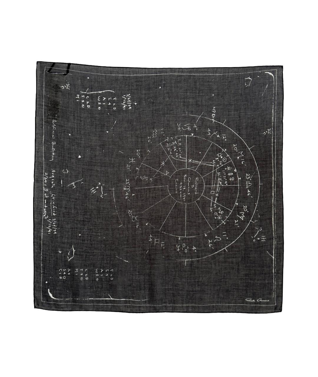 RICK OWENS Черный хлопковый шарф, фото 3