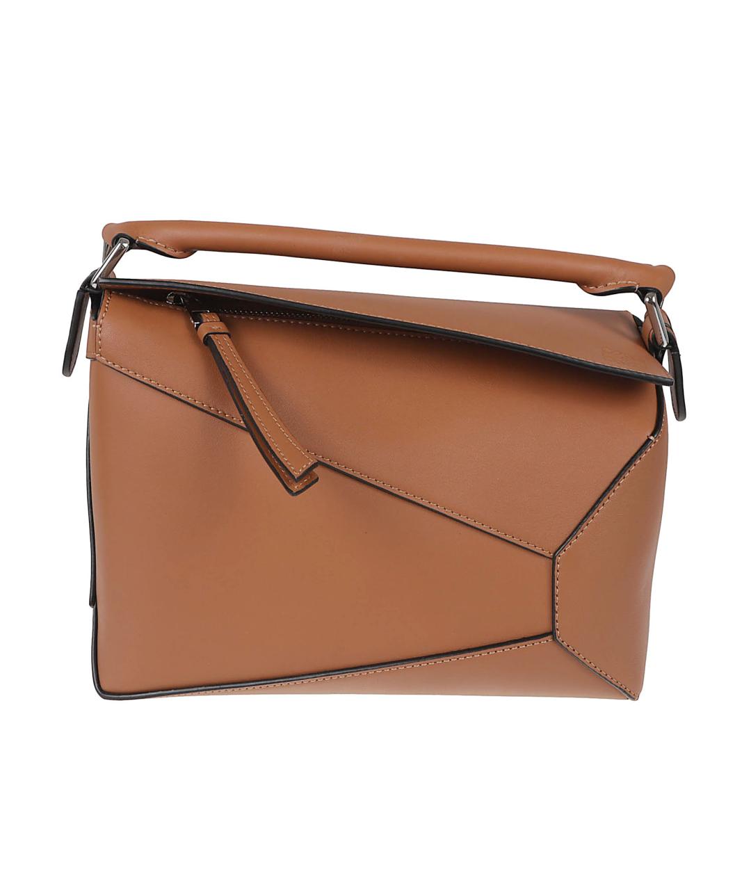 LOEWE Коричневая кожаная сумка через плечо, фото 1