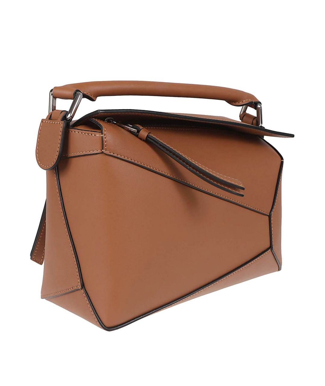 LOEWE Коричневая кожаная сумка через плечо, фото 3