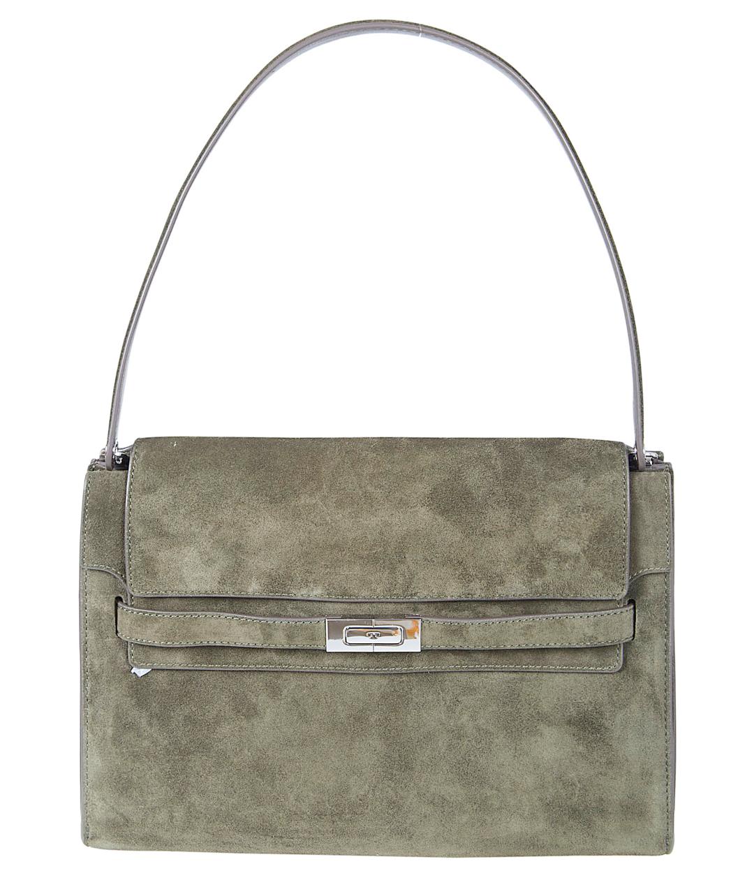 TORY BURCH Зеленая замшевая сумка через плечо, фото 1