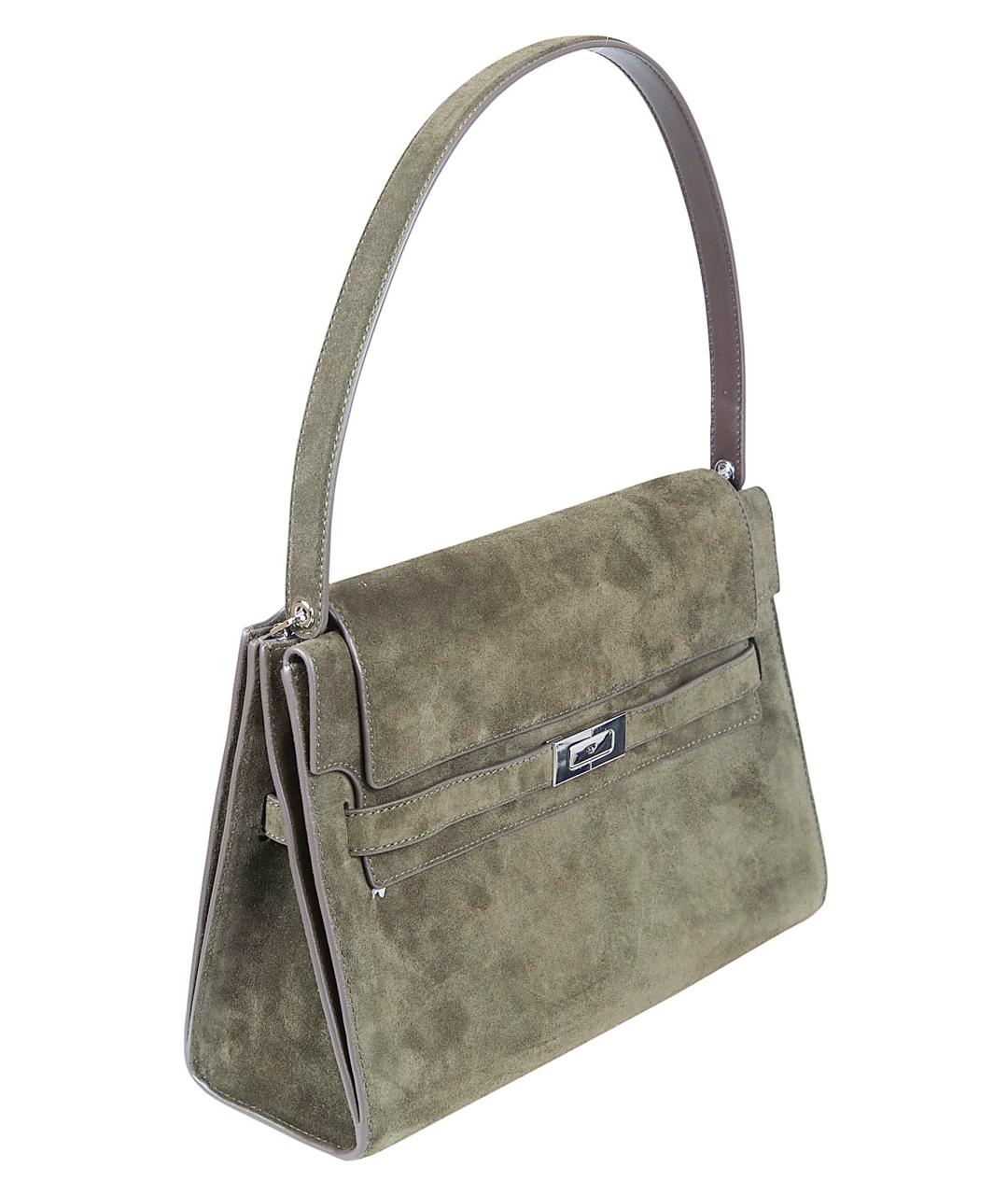 TORY BURCH Зеленая замшевая сумка через плечо, фото 2