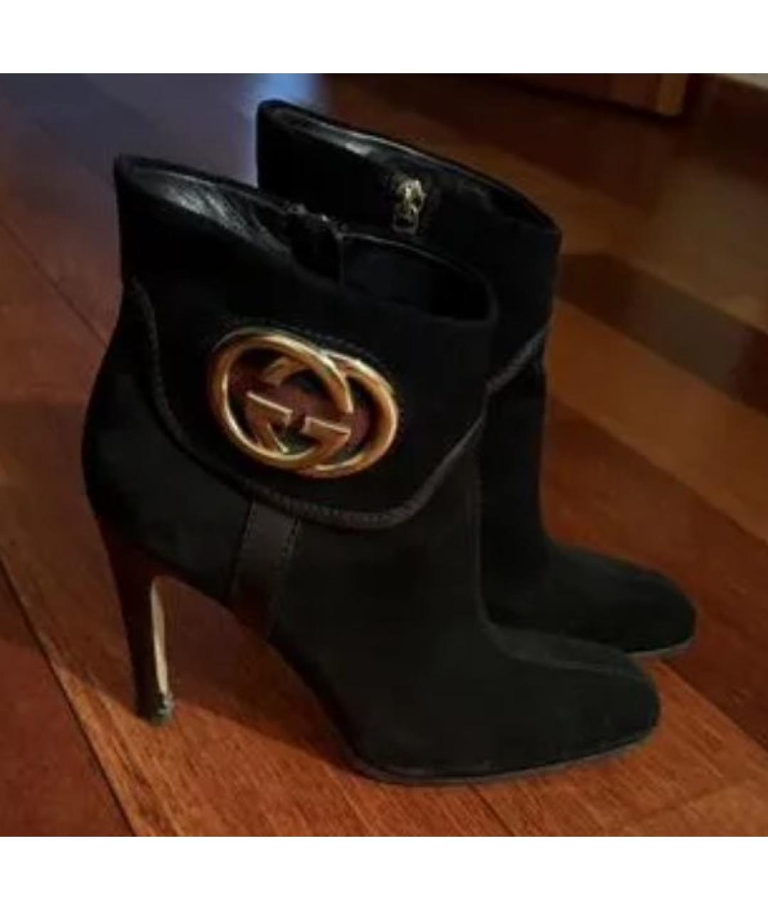 GUCCI Черные замшевые ботильоны, фото 2