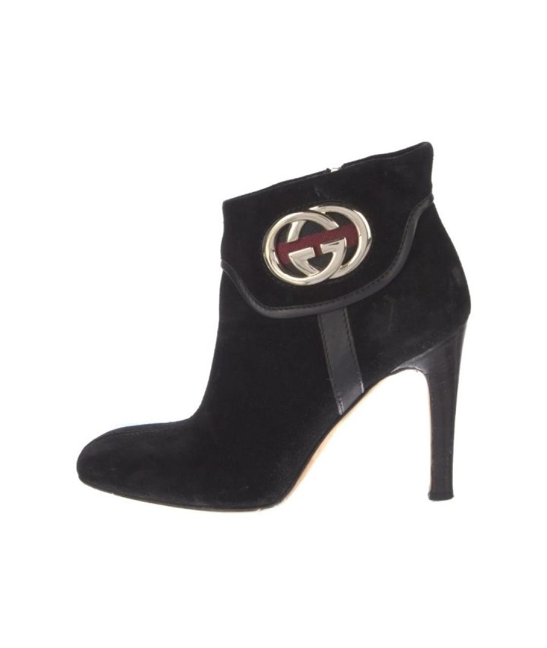 GUCCI Черные замшевые ботильоны, фото 5