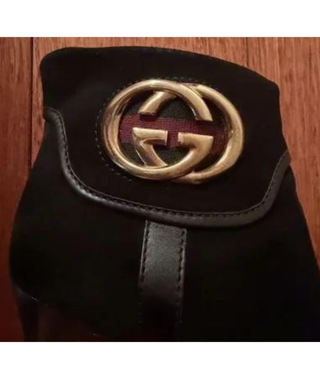 GUCCI Черные замшевые ботильоны, фото 3