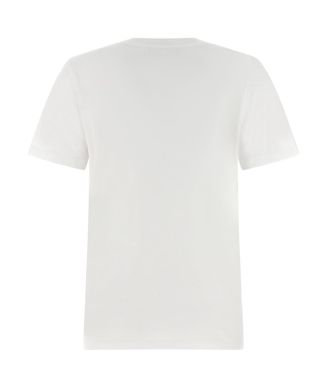 MAISON KITSUNE Белая хлопковая футболка, фото 2