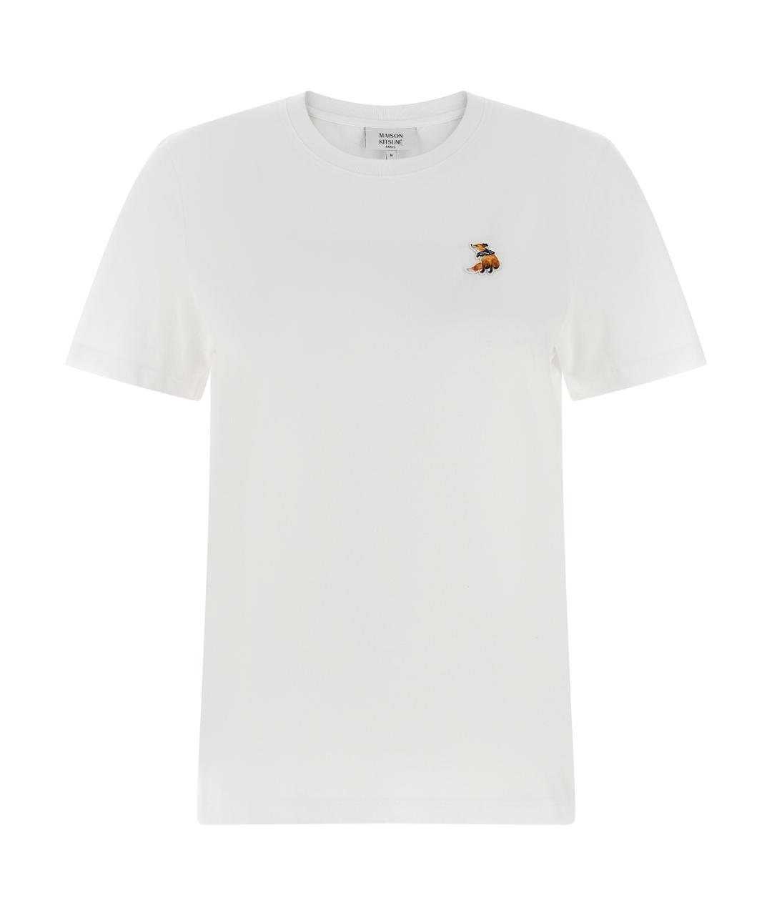 MAISON KITSUNE Белая хлопковая футболка, фото 1