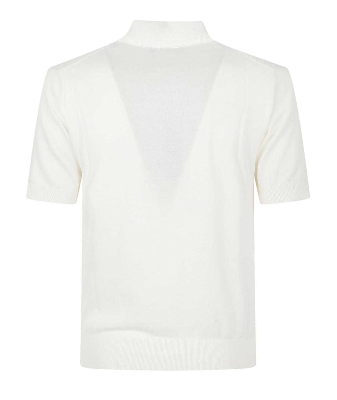 DOLCE&GABBANA Белое хлопковое поло с коротким рукавом, фото 3