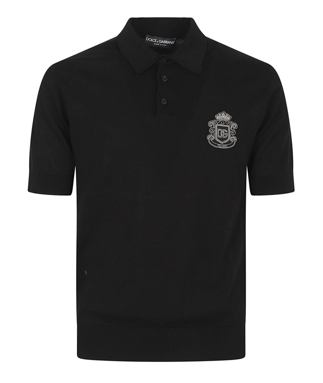 DOLCE&GABBANA Черное поло с коротким рукавом, фото 1