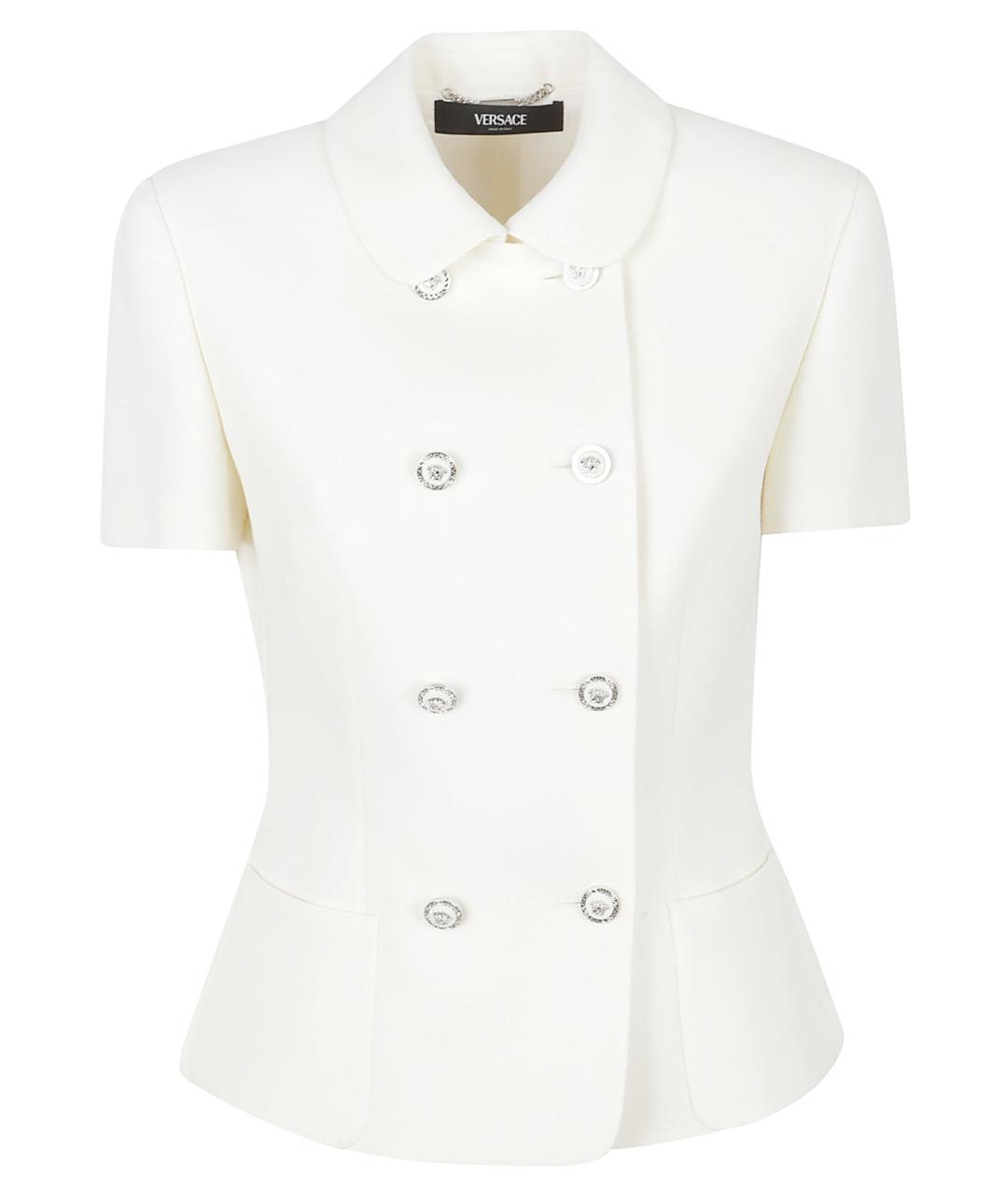 VERSACE Белый шерстяной жакет/пиджак, фото 1