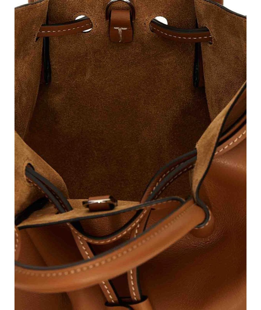 TOD'S Коричневая кожаная сумка тоут, фото 4