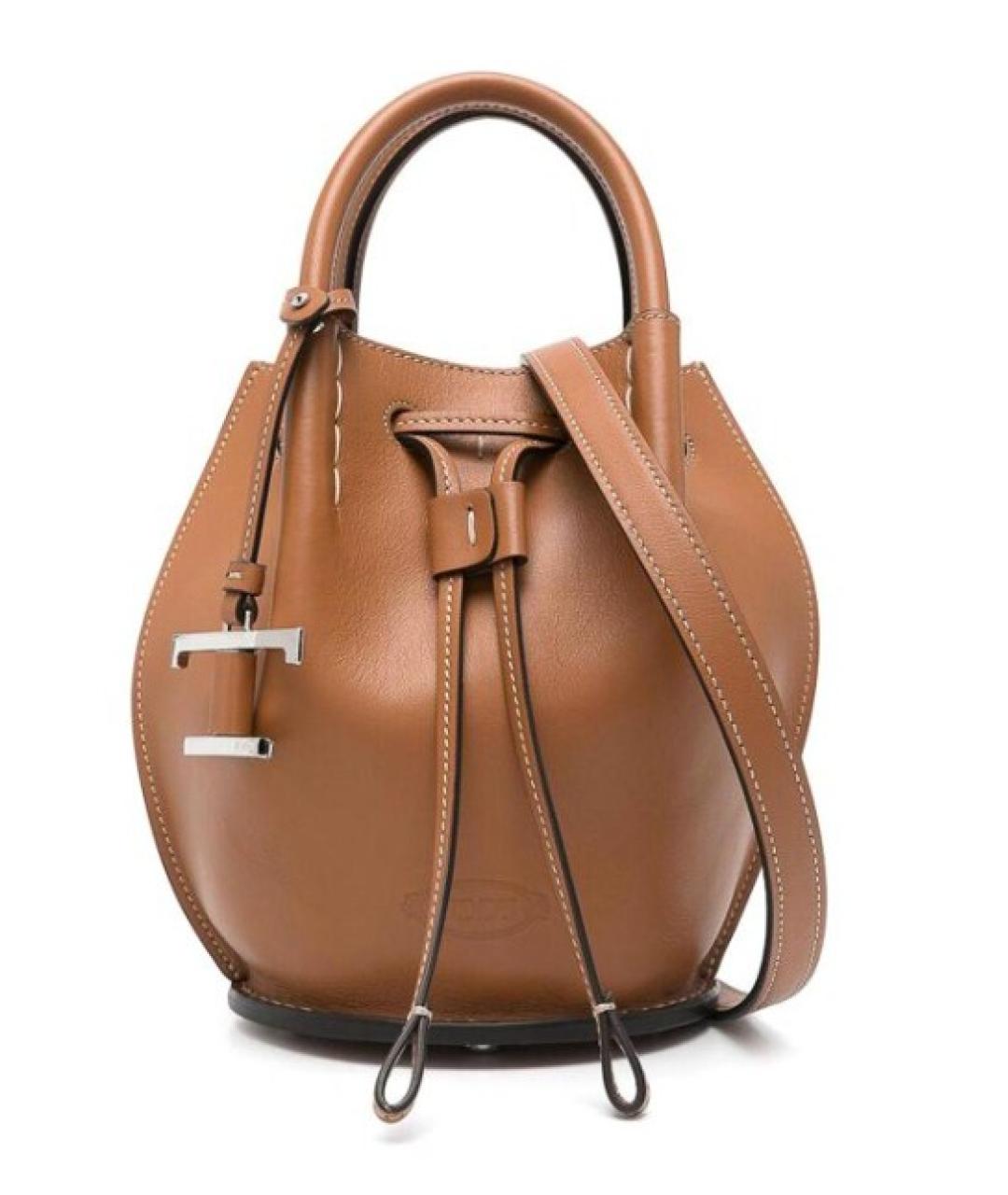 TOD'S Коричневая кожаная сумка тоут, фото 1