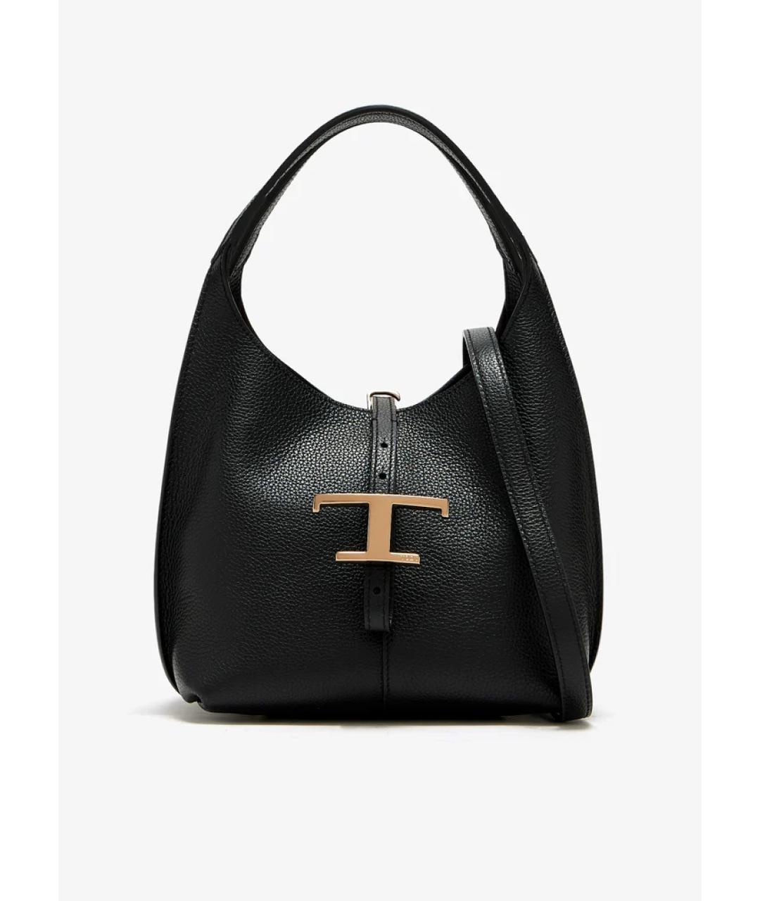 TOD'S Черная кожаная сумка тоут, фото 5