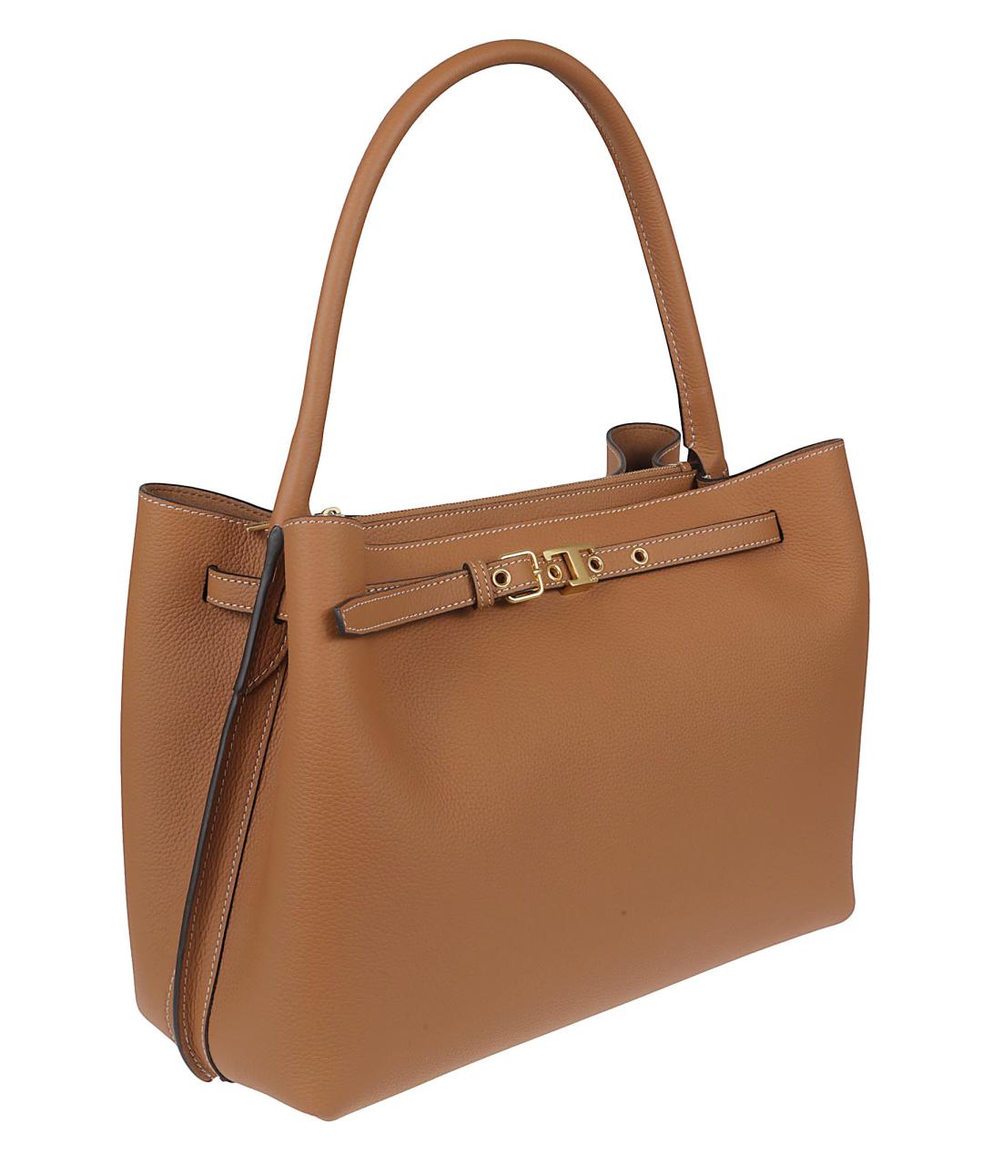 TOD'S Бежевая кожаная сумка тоут, фото 3