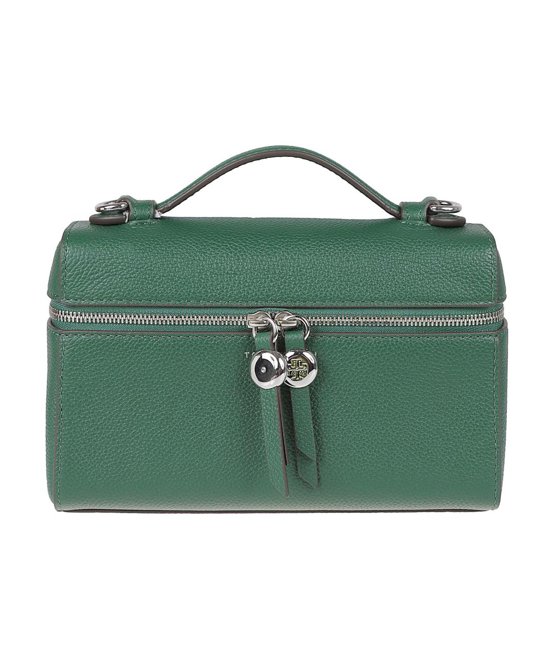 TORY BURCH Зеленая кожаная сумка с короткими ручками, фото 1