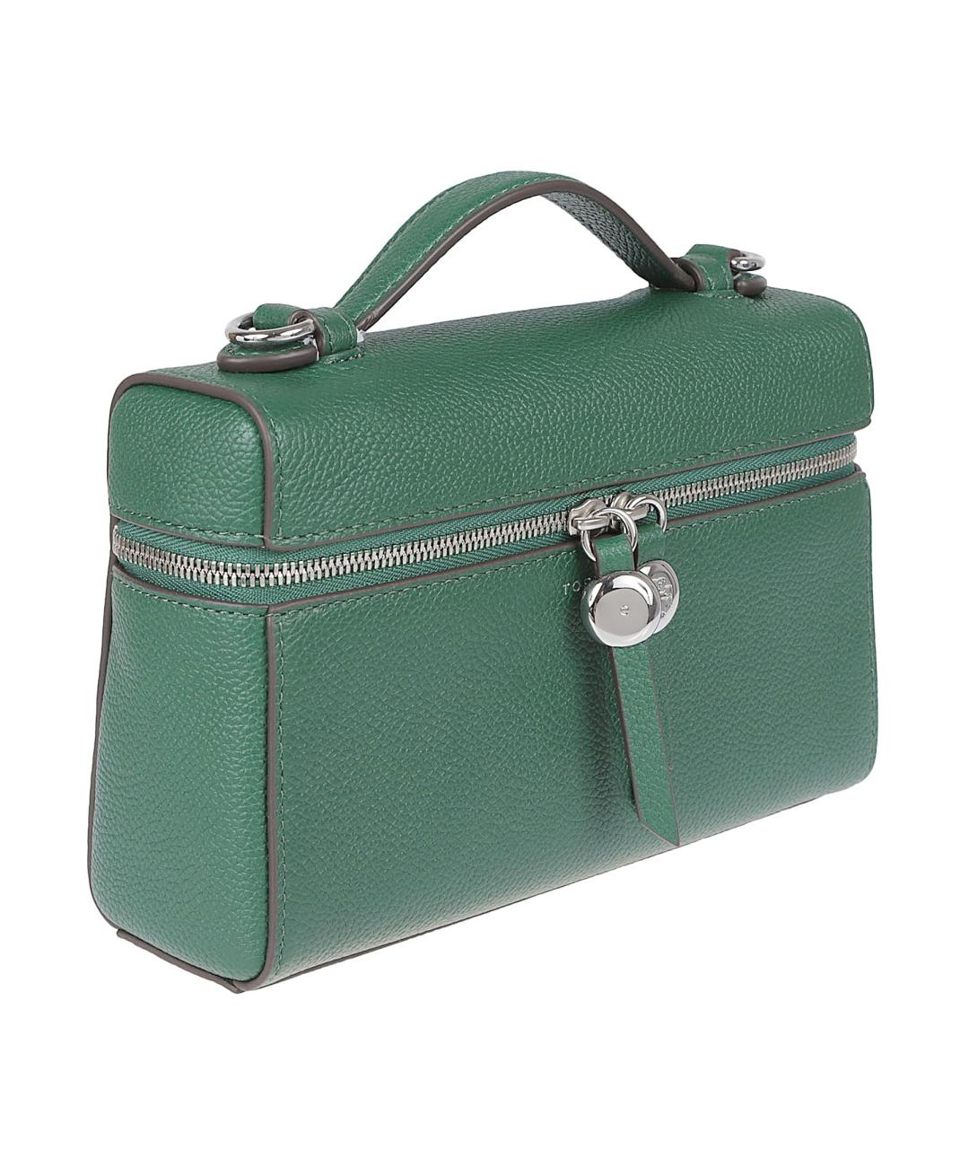 TORY BURCH Зеленая кожаная сумка с короткими ручками, фото 3