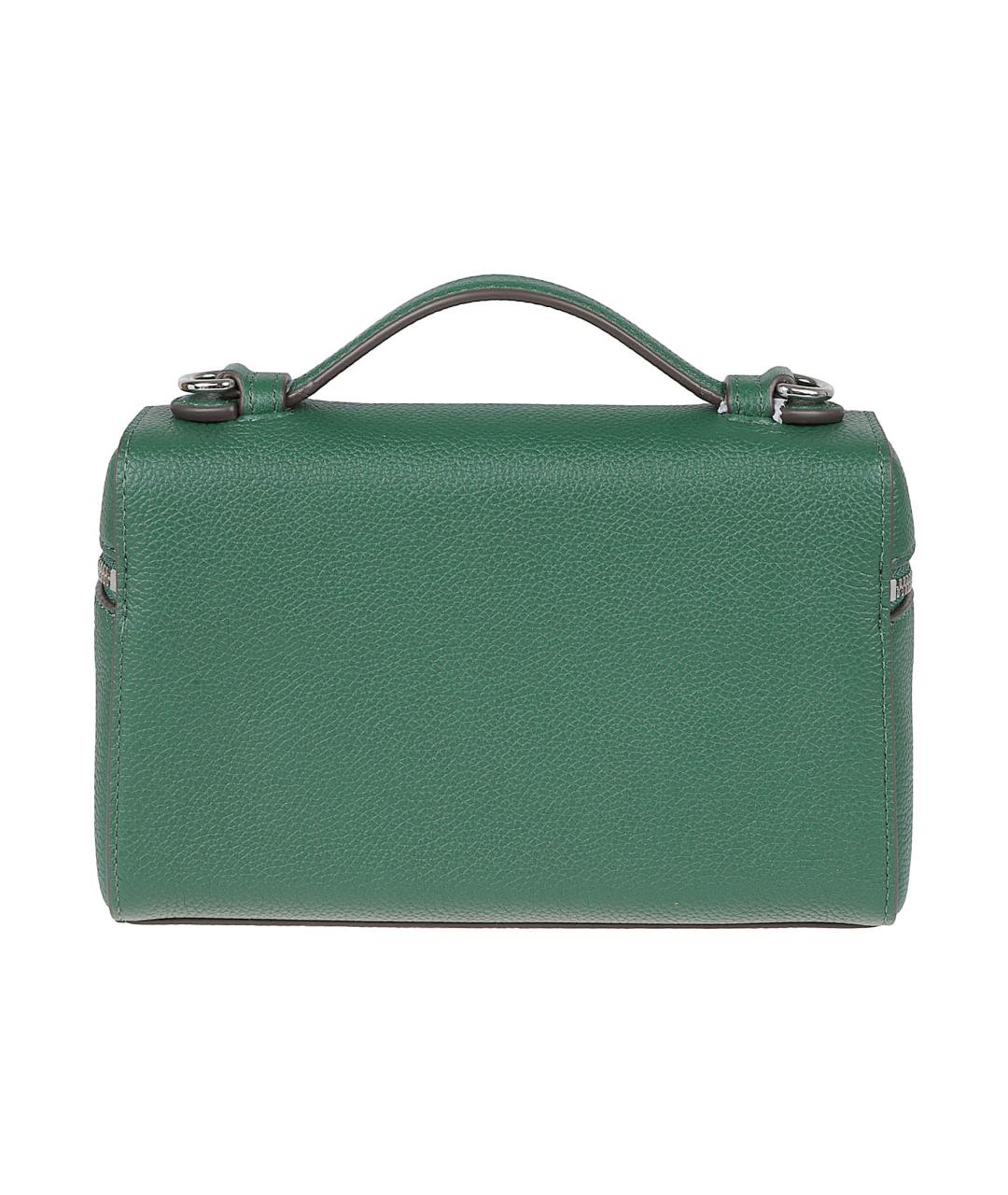 TORY BURCH Зеленая кожаная сумка с короткими ручками, фото 2