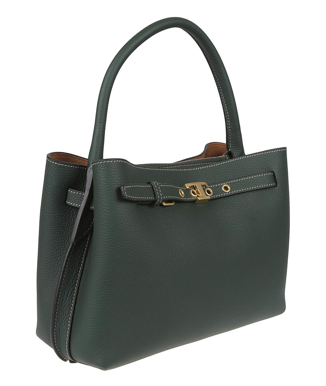 TOD'S Зеленая кожаная сумка тоут, фото 3