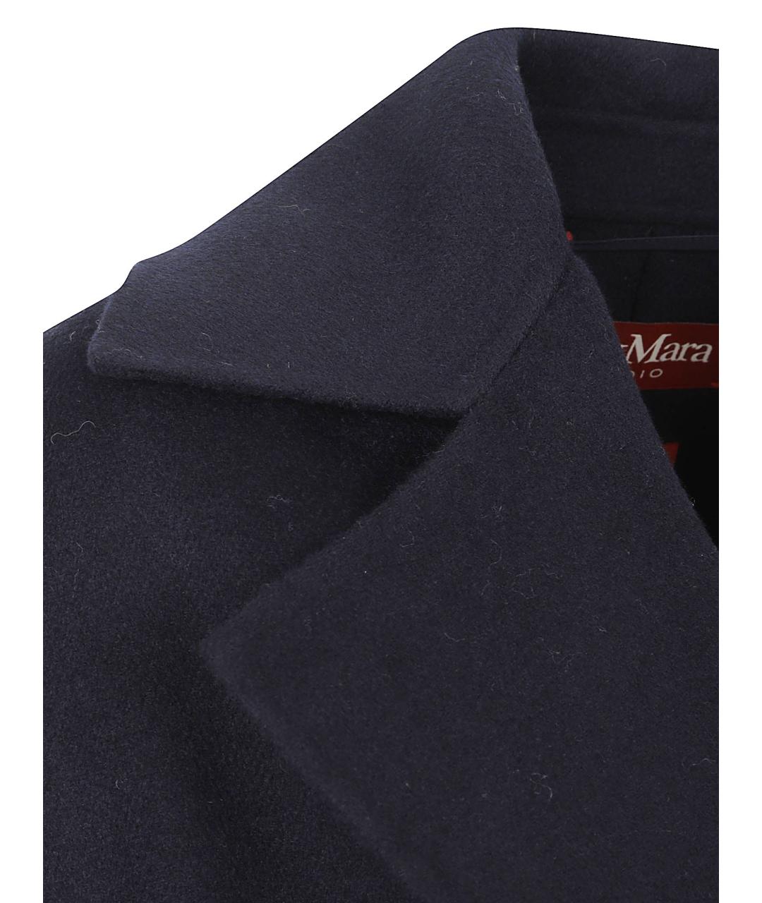 MAX MARA STUDIO Темно-синее шерстяное пальто, фото 2