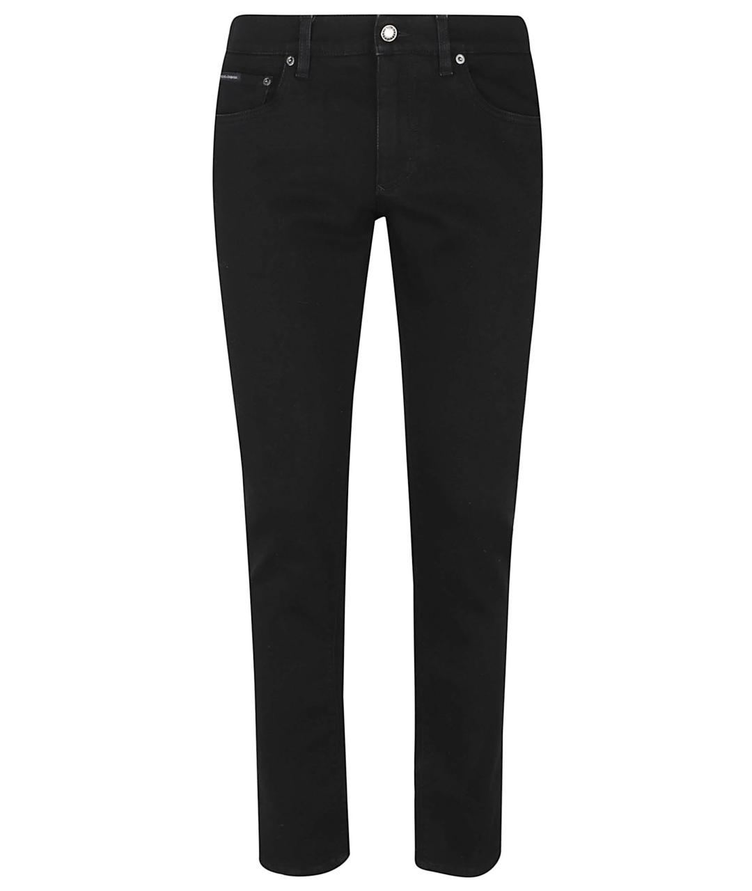 DOLCE&GABBANA Черные хлопко-эластановые джинсы скинни, фото 1