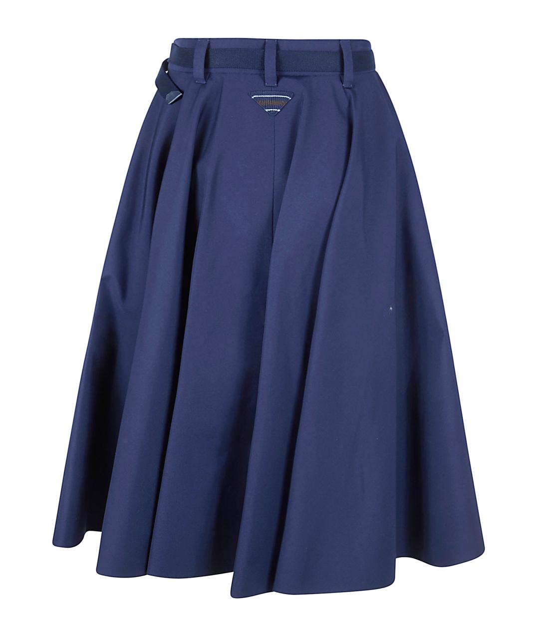 PRADA Синяя полиэстеровая юбка миди, фото 3