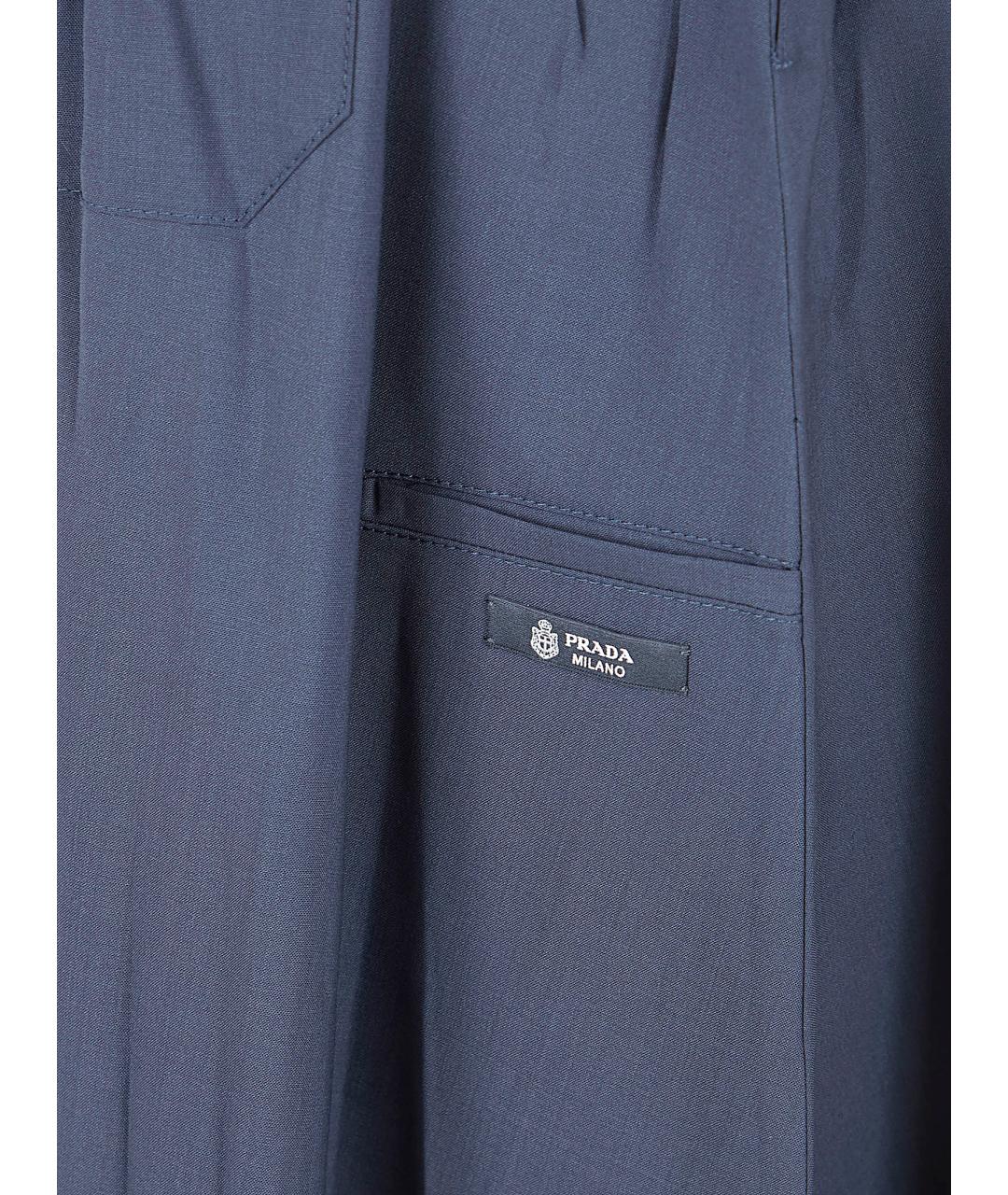 PRADA Синяя шерстяная юбка миди, фото 3