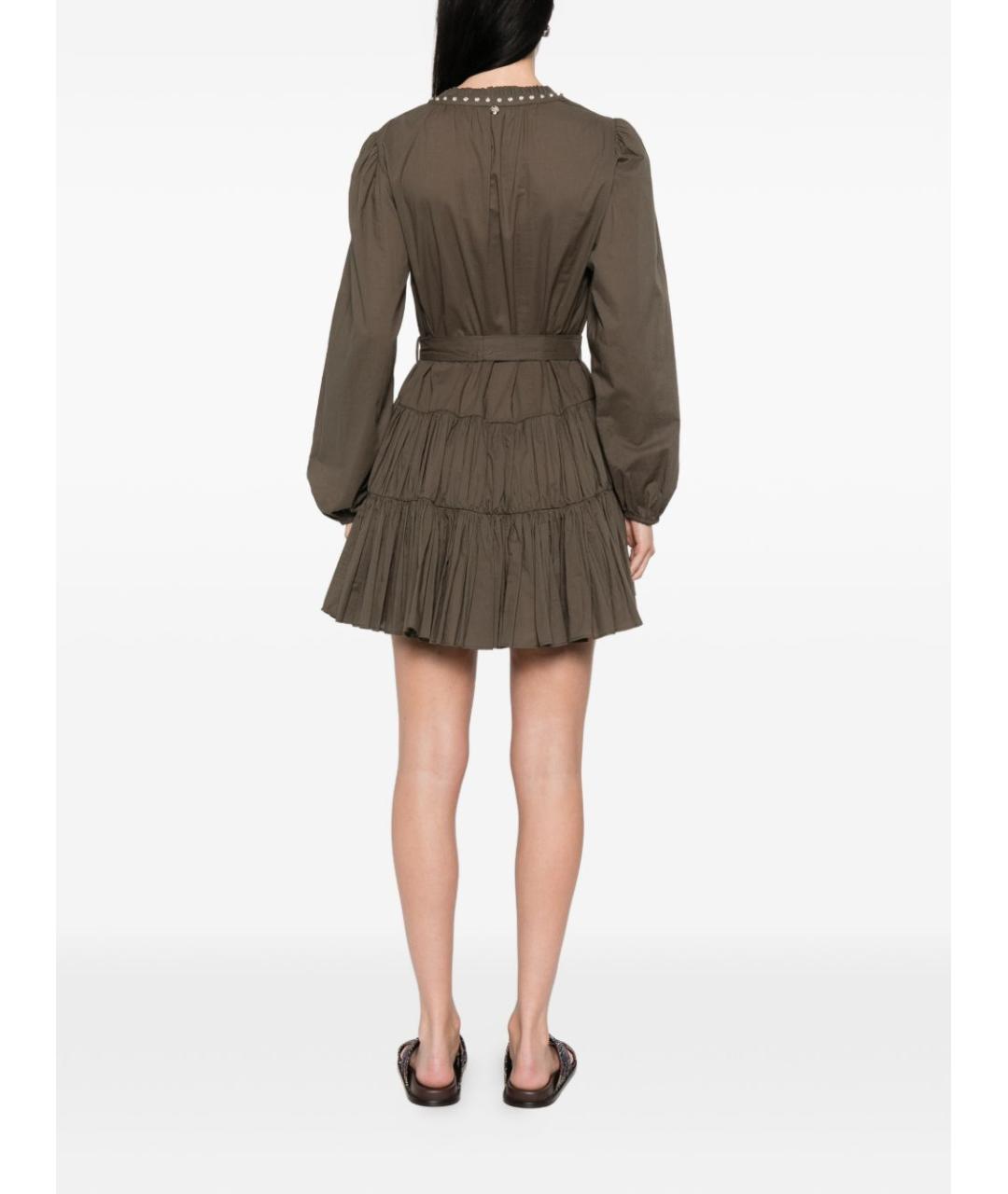 LIU JO Зеленые хлопковое повседневное платье, фото 2