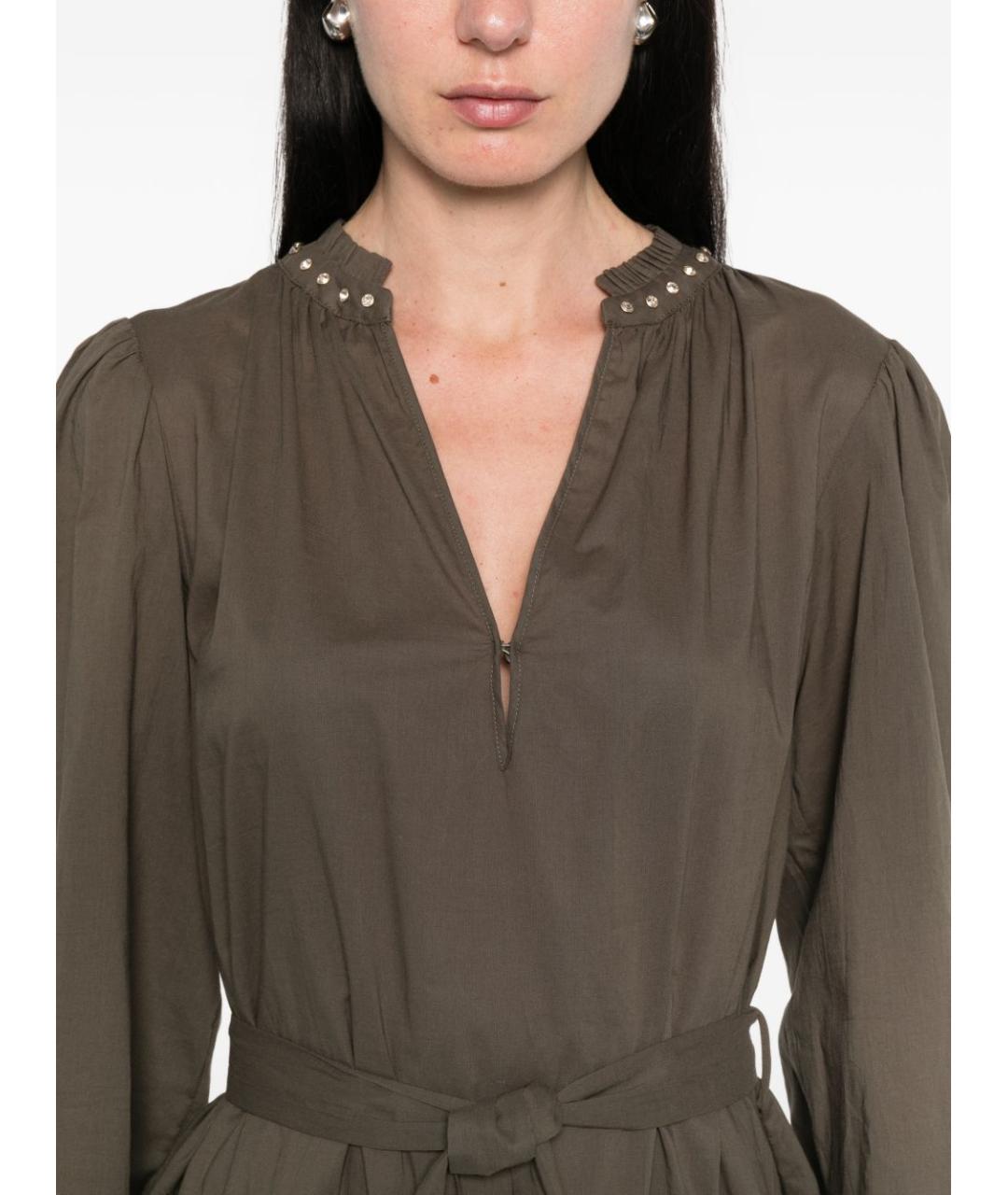 LIU JO Зеленые хлопковое повседневное платье, фото 3