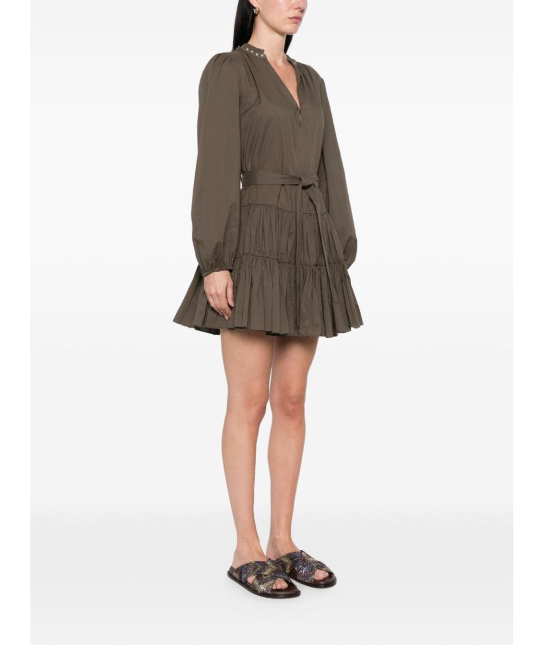 LIU JO Зеленые хлопковое повседневное платье, фото 5