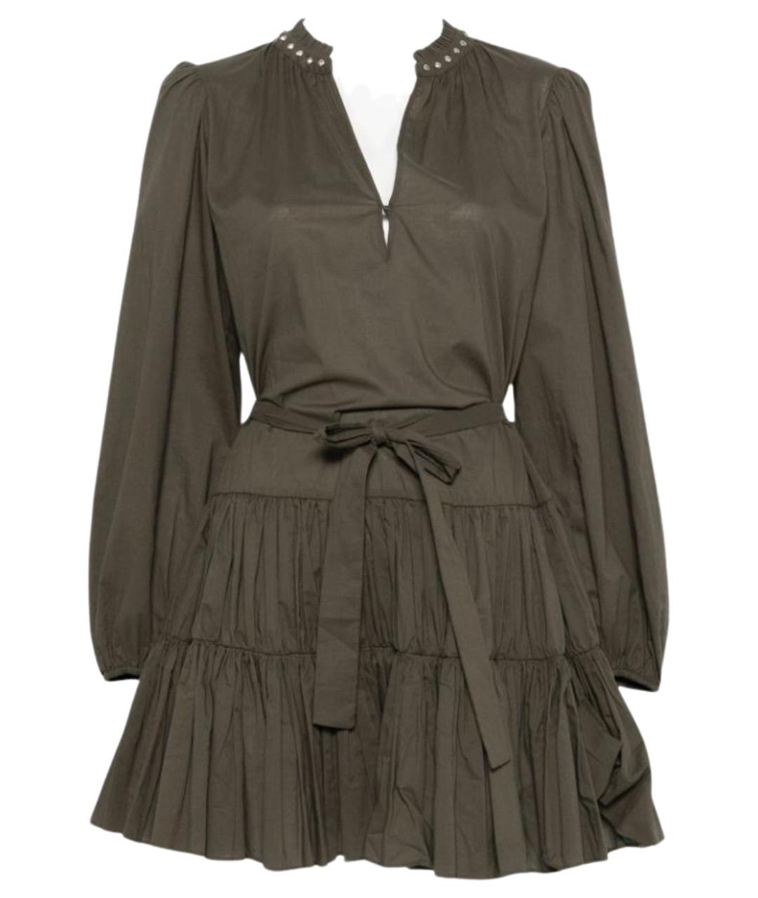 LIU JO Зеленые хлопковое повседневное платье, фото 1