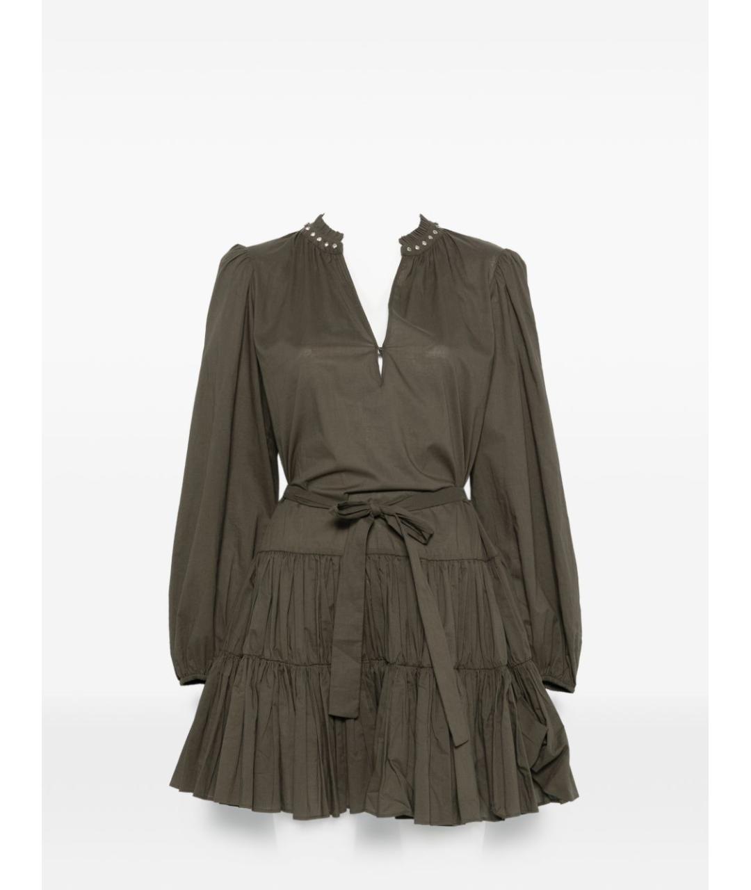 LIU JO Зеленые хлопковое повседневное платье, фото 6