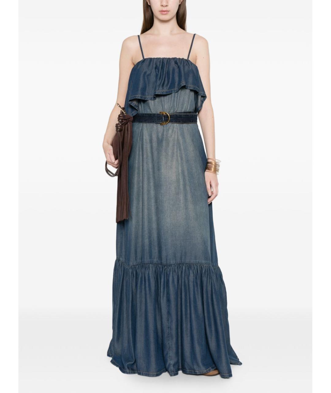 PINKO Синее повседневное платье, фото 4