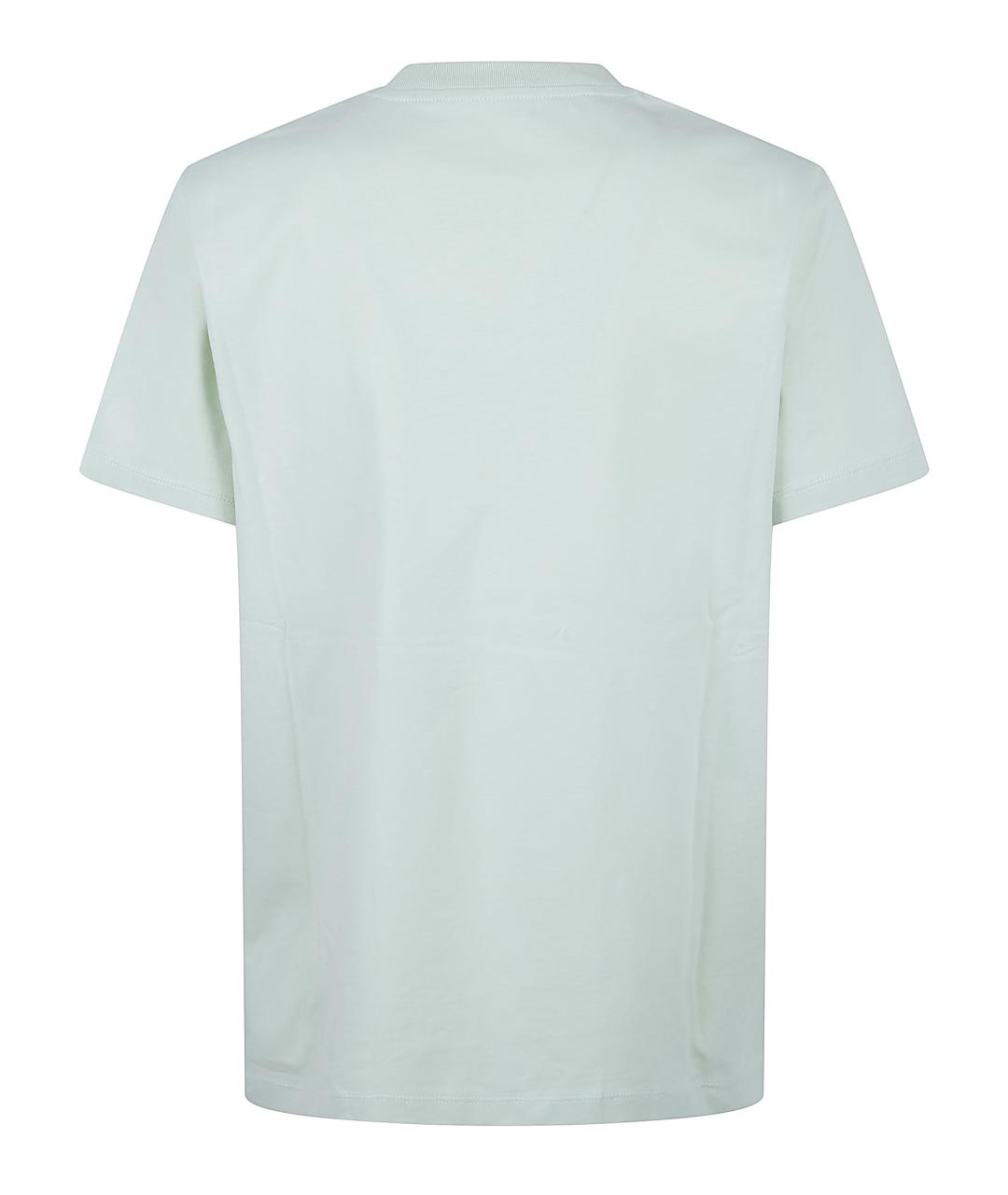 MONCLER Голубая хлопковая футболка, фото 2