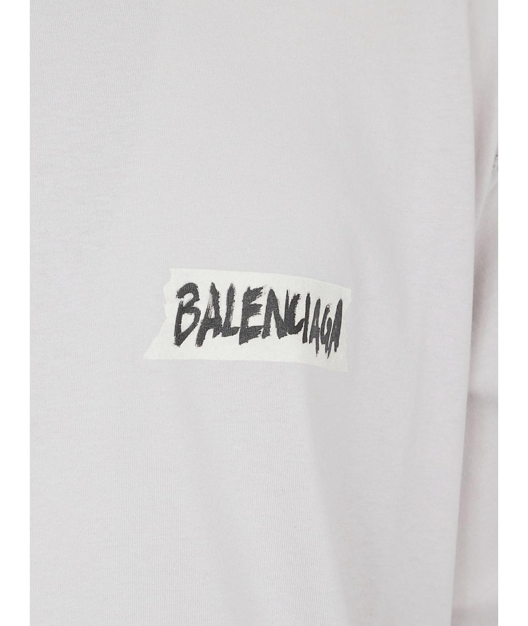 BALENCIAGA Белая хлопковая футболка, фото 2