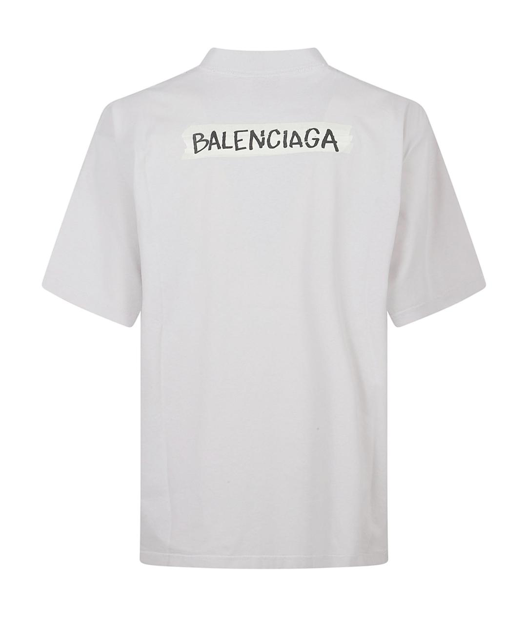 BALENCIAGA Белая хлопковая футболка, фото 3