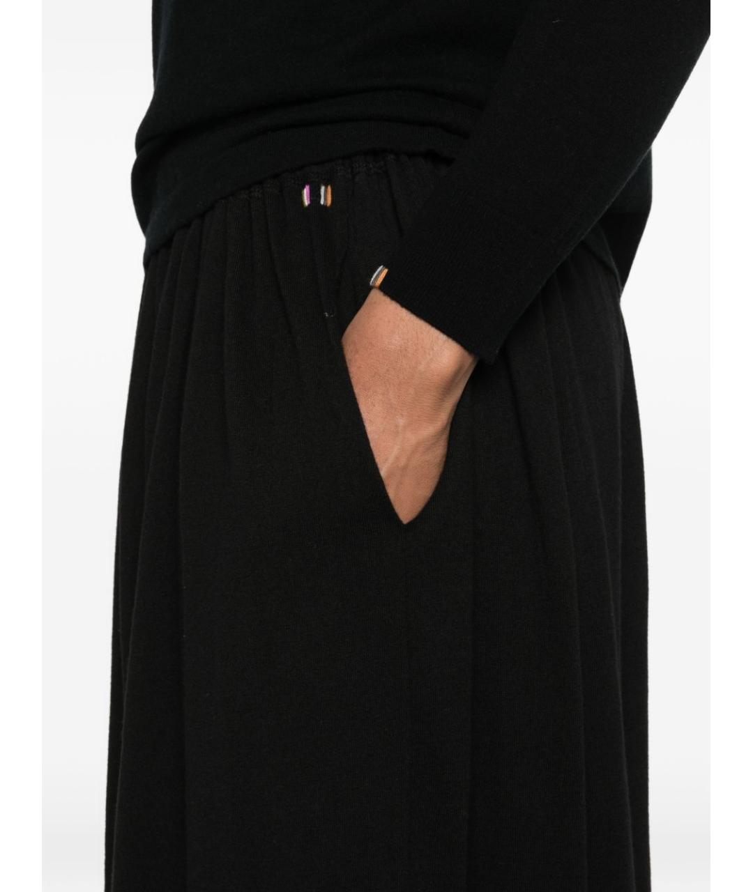 EXTREME CASHMERE Черная хлопковая юбка миди, фото 2