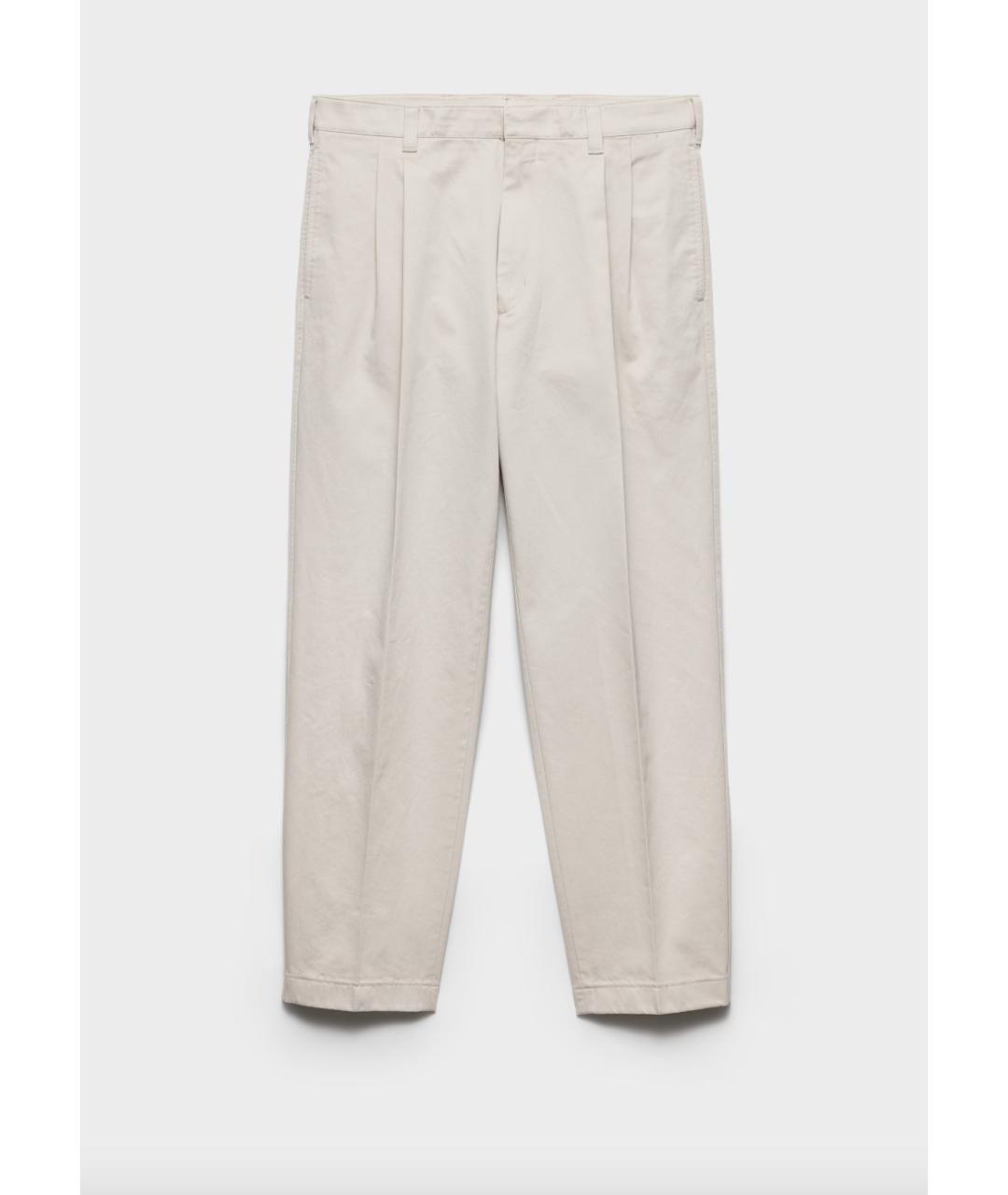 PRADA Бежевые хлопковые повседневные брюки, фото 6