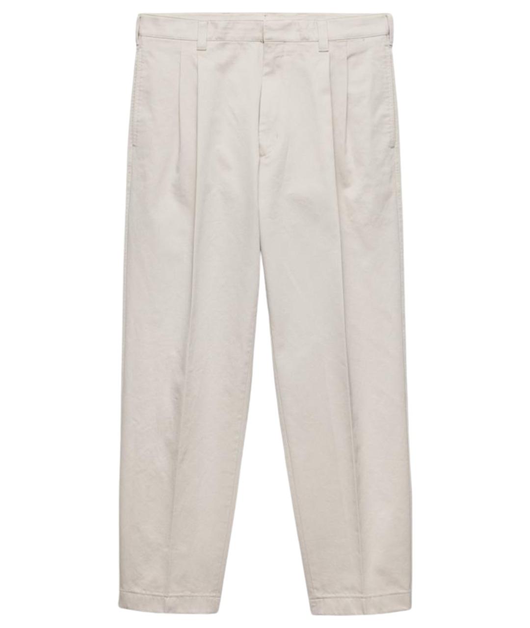PRADA Бежевые хлопковые повседневные брюки, фото 1