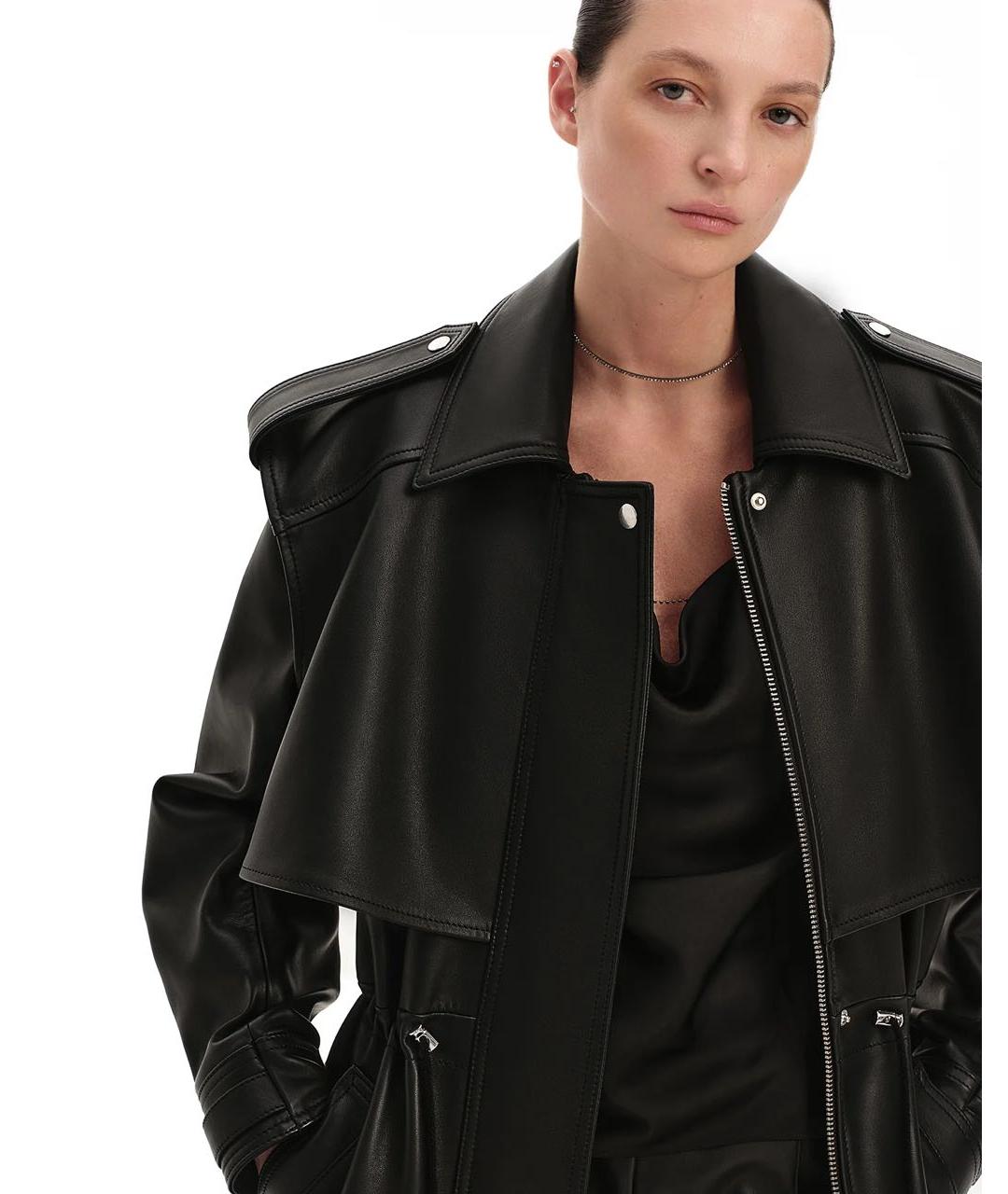 BATS Черная кожаная парка, фото 3