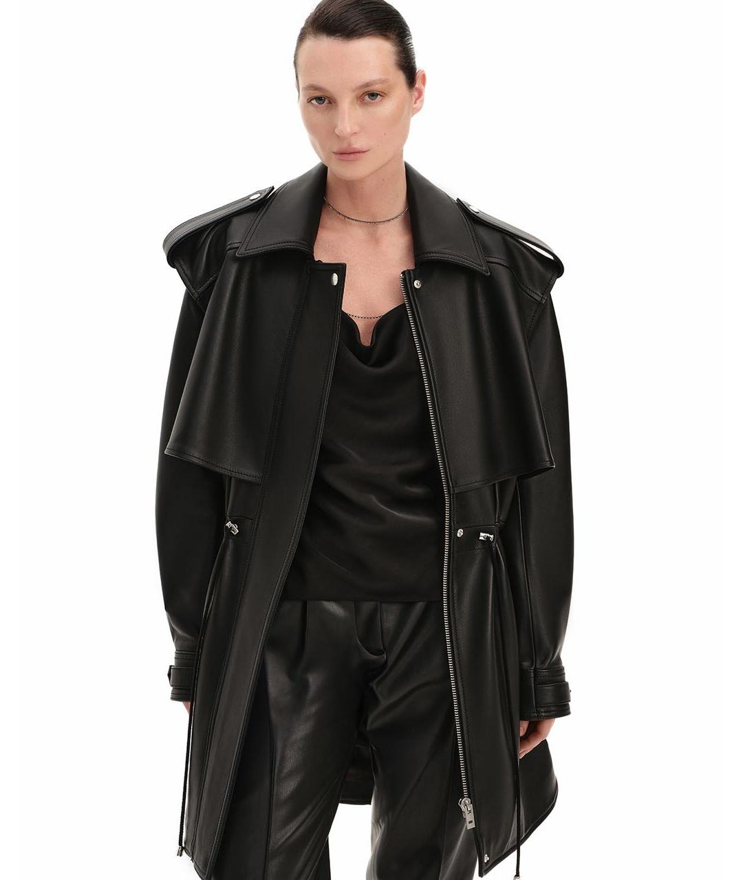BATS Черная кожаная парка, фото 4
