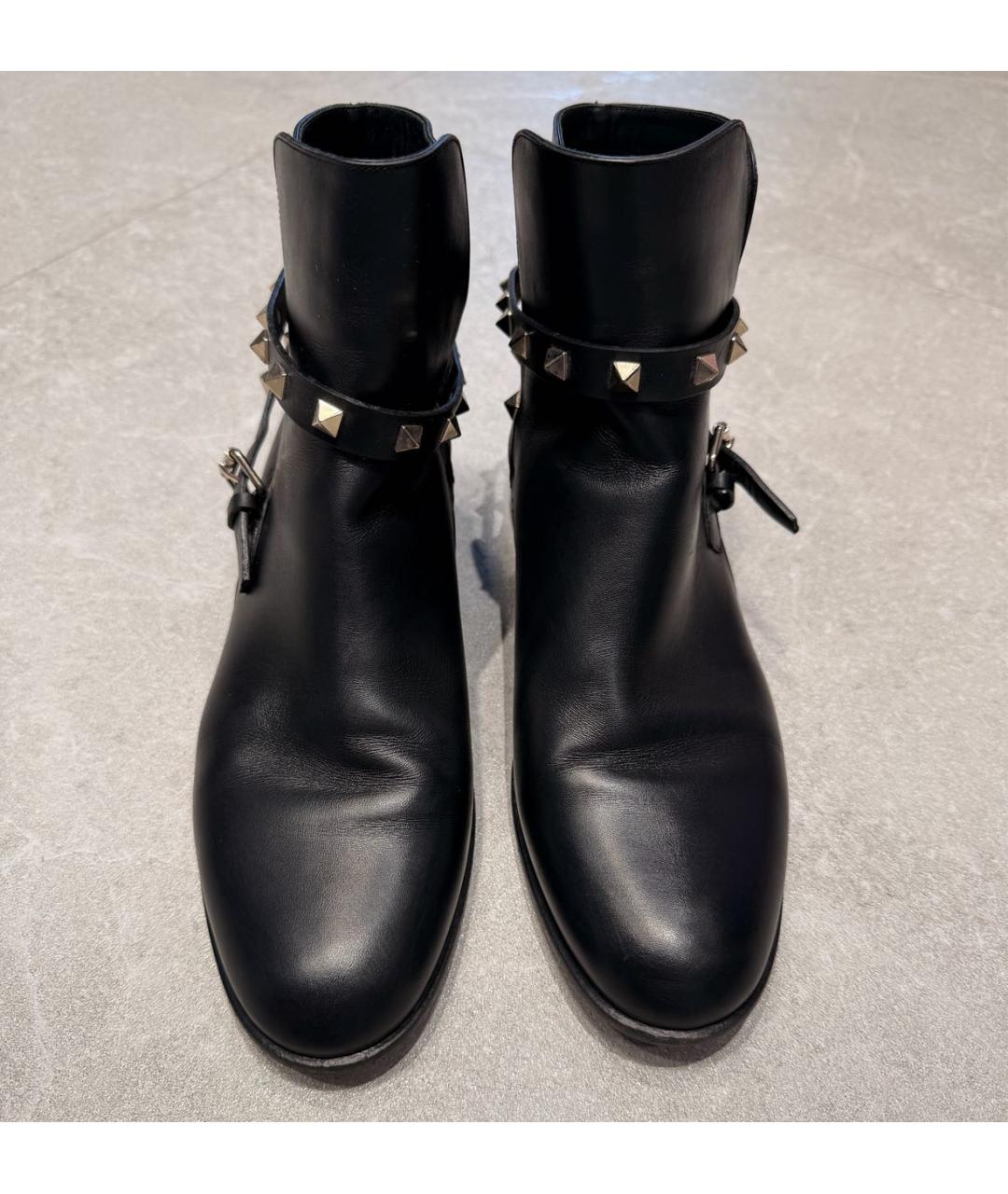 VALENTINO Черные кожаные полусапоги, фото 2