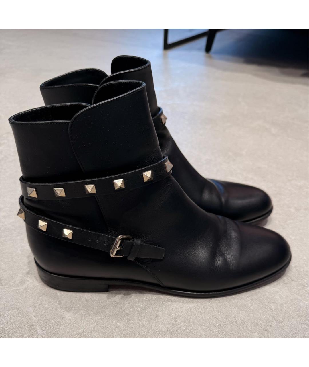 VALENTINO Черные кожаные полусапоги, фото 5