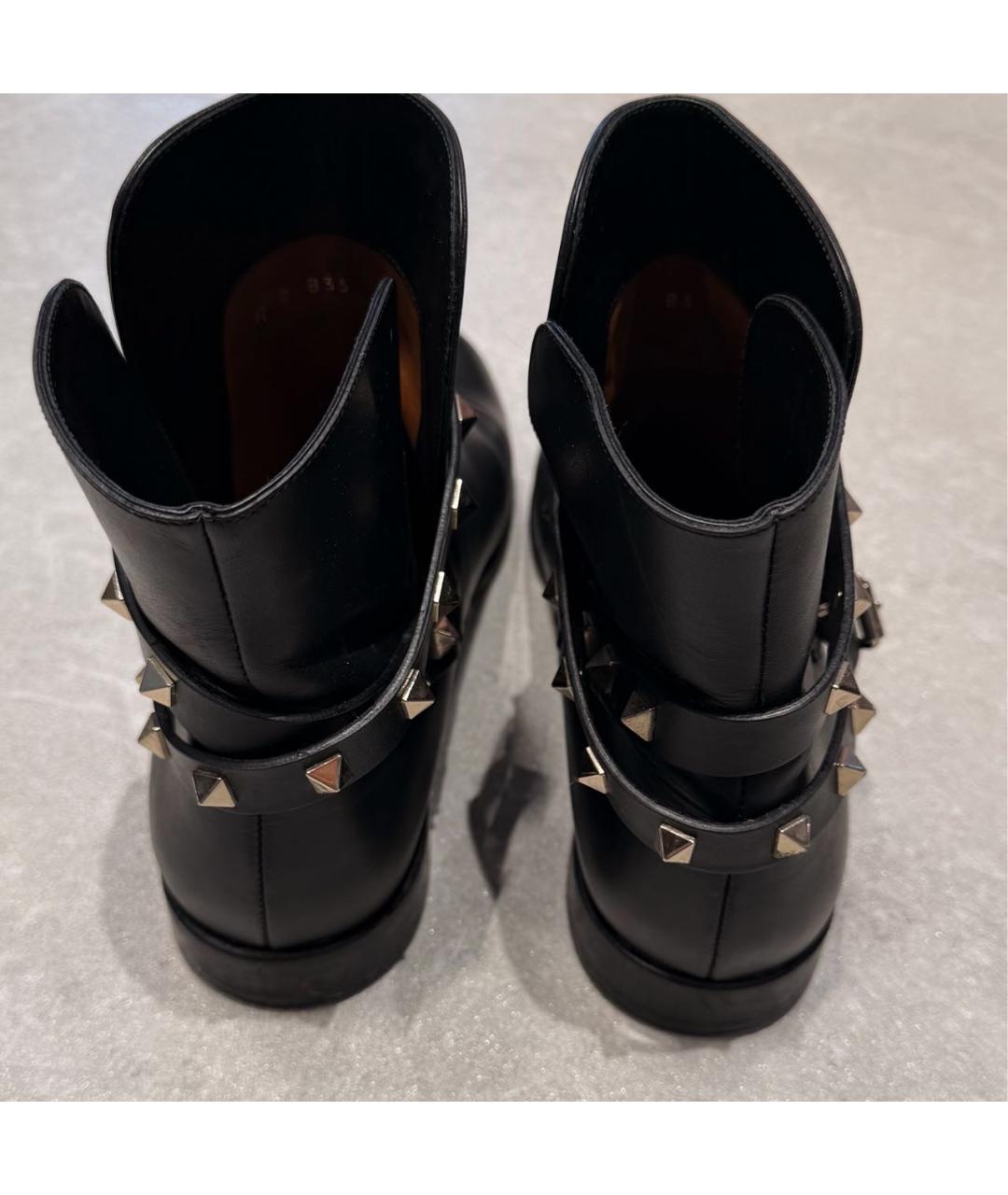 VALENTINO Черные кожаные полусапоги, фото 4