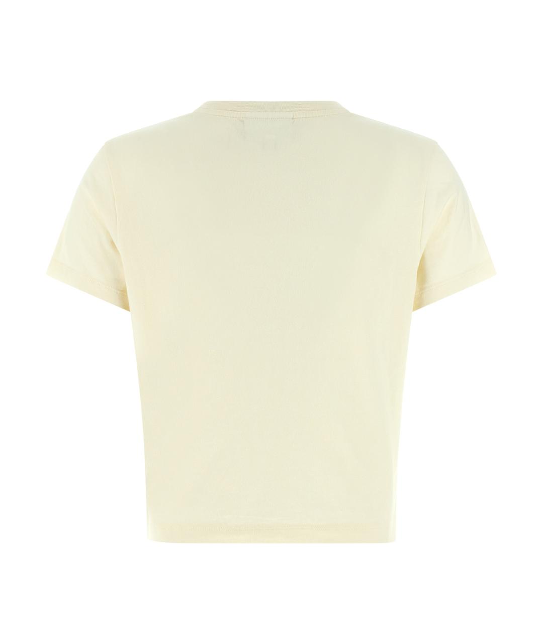 MAISON KITSUNE Бежевая хлопковая футболка, фото 2