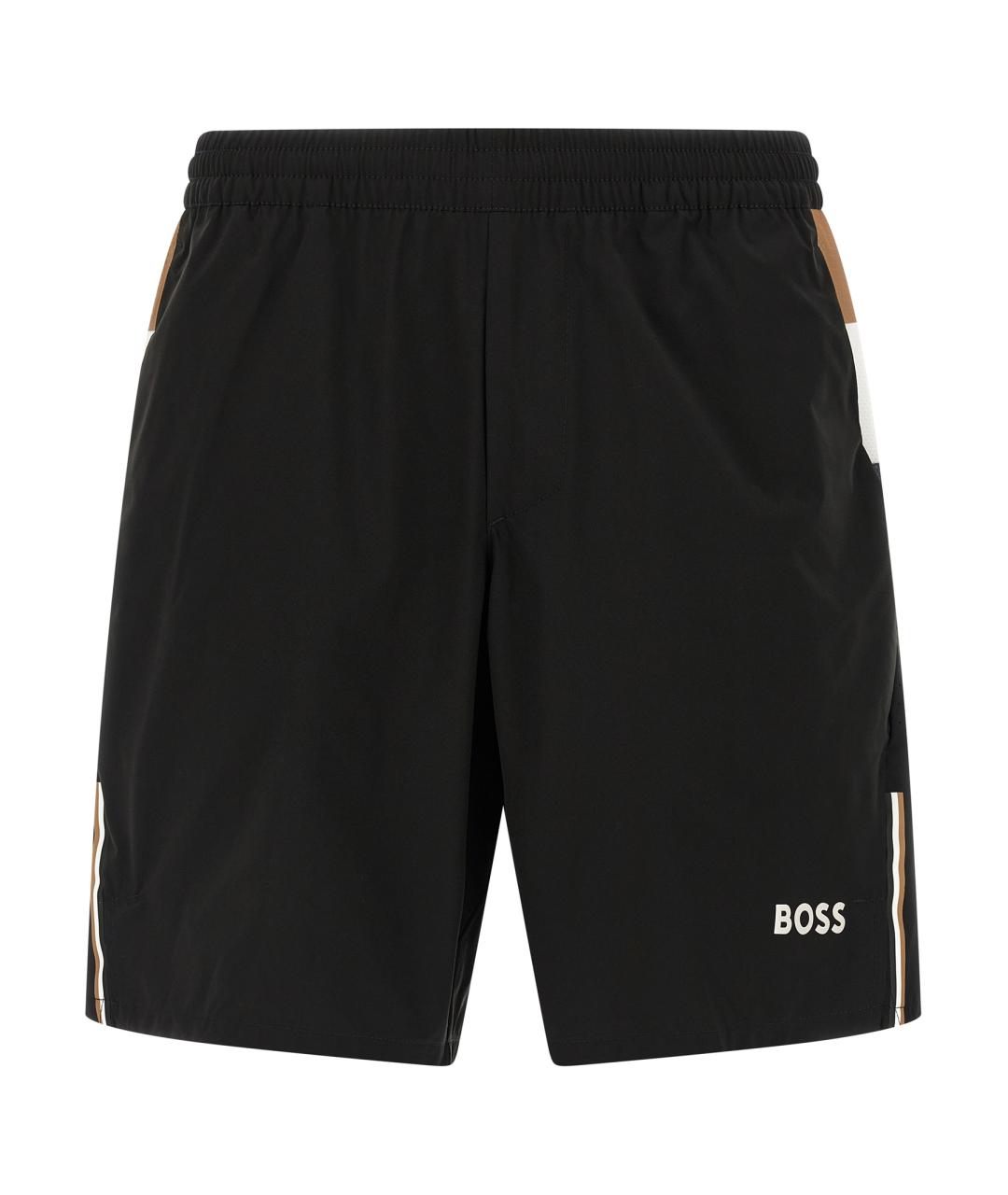 HUGO BOSS Черные хлопко-эластановые шорты, фото 1