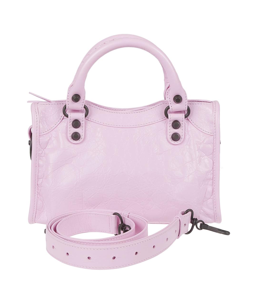 BALENCIAGA Розовая кожаная сумка тоут, фото 2