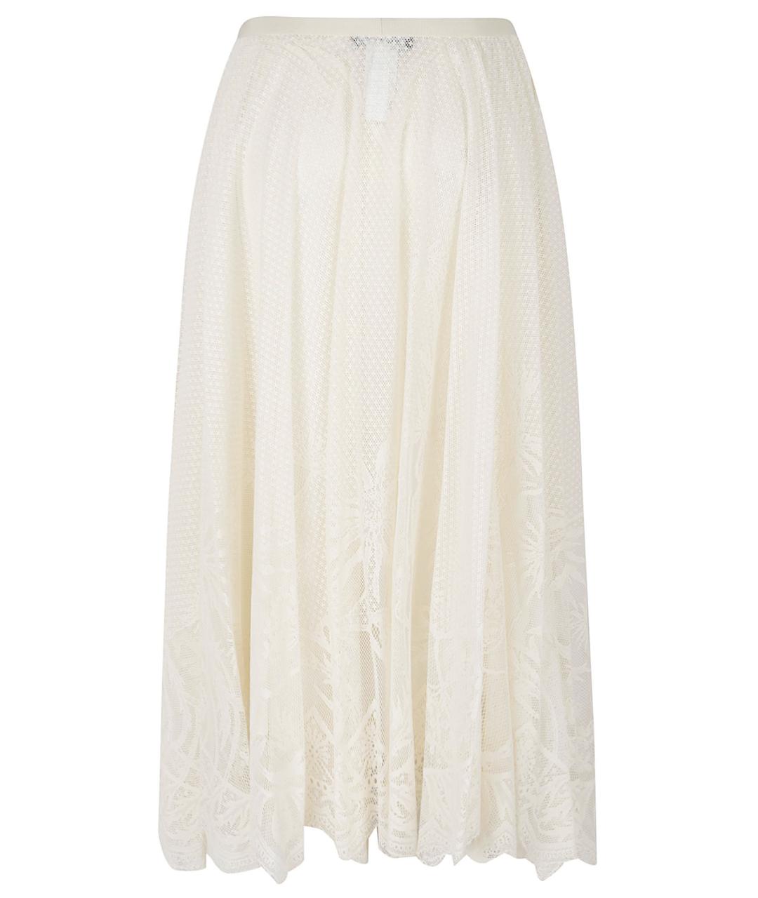 FABIANA FILIPPI Белая хлопко-эластановая юбка миди, фото 3