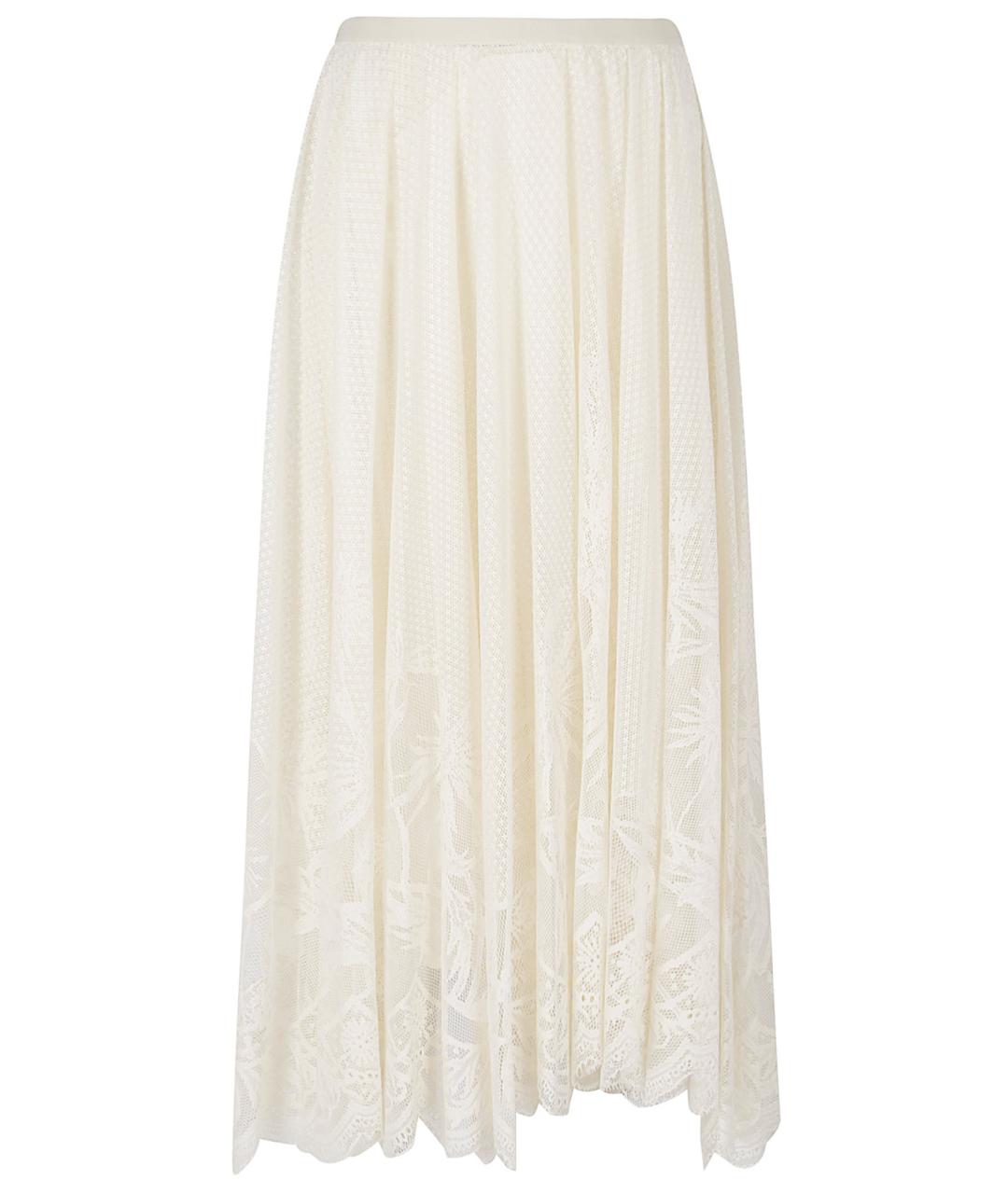 FABIANA FILIPPI Белая хлопко-эластановая юбка миди, фото 1
